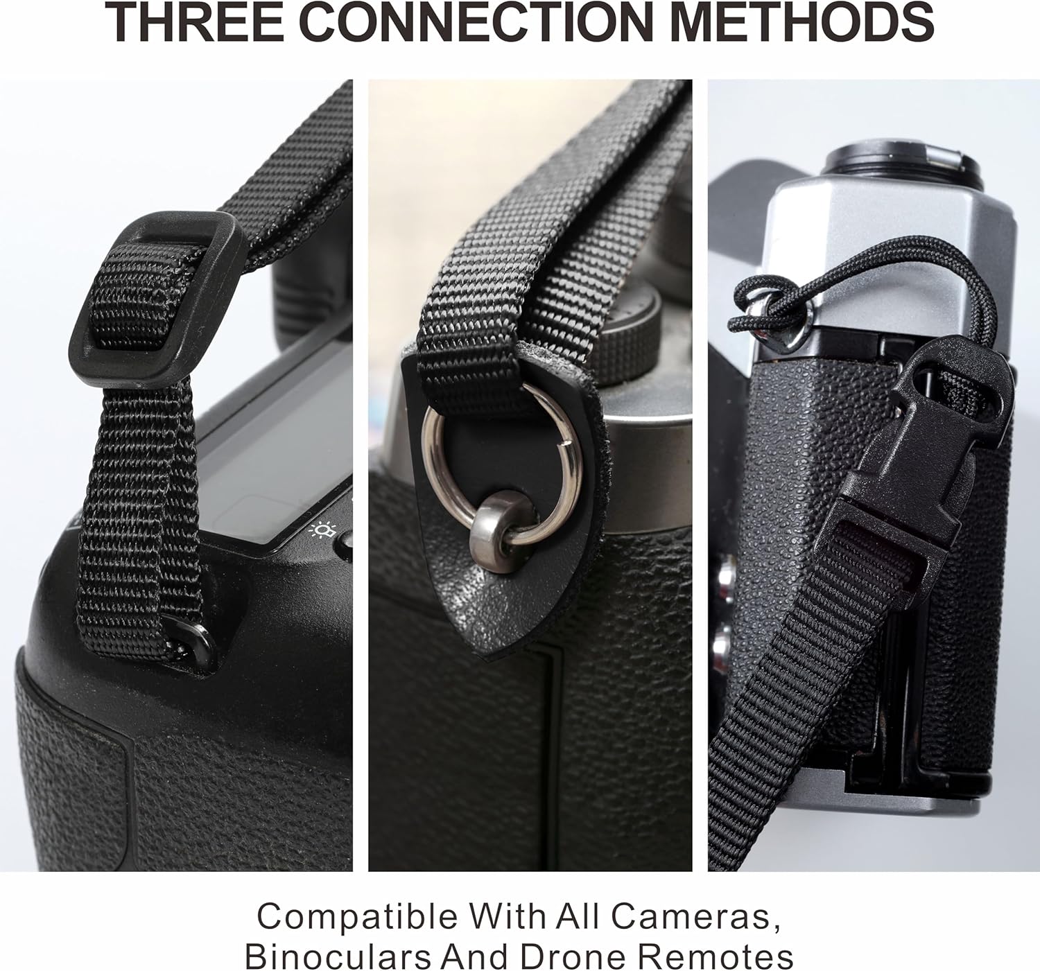 Padwa Lifestyle Black Top Leather Camera Strap - 1.77" Wide Full Grain Cowhide Camera Straps with Soft Skin Friendly Neck & Shoulder Leather Padded Comfort for Extended Photography by Photographers