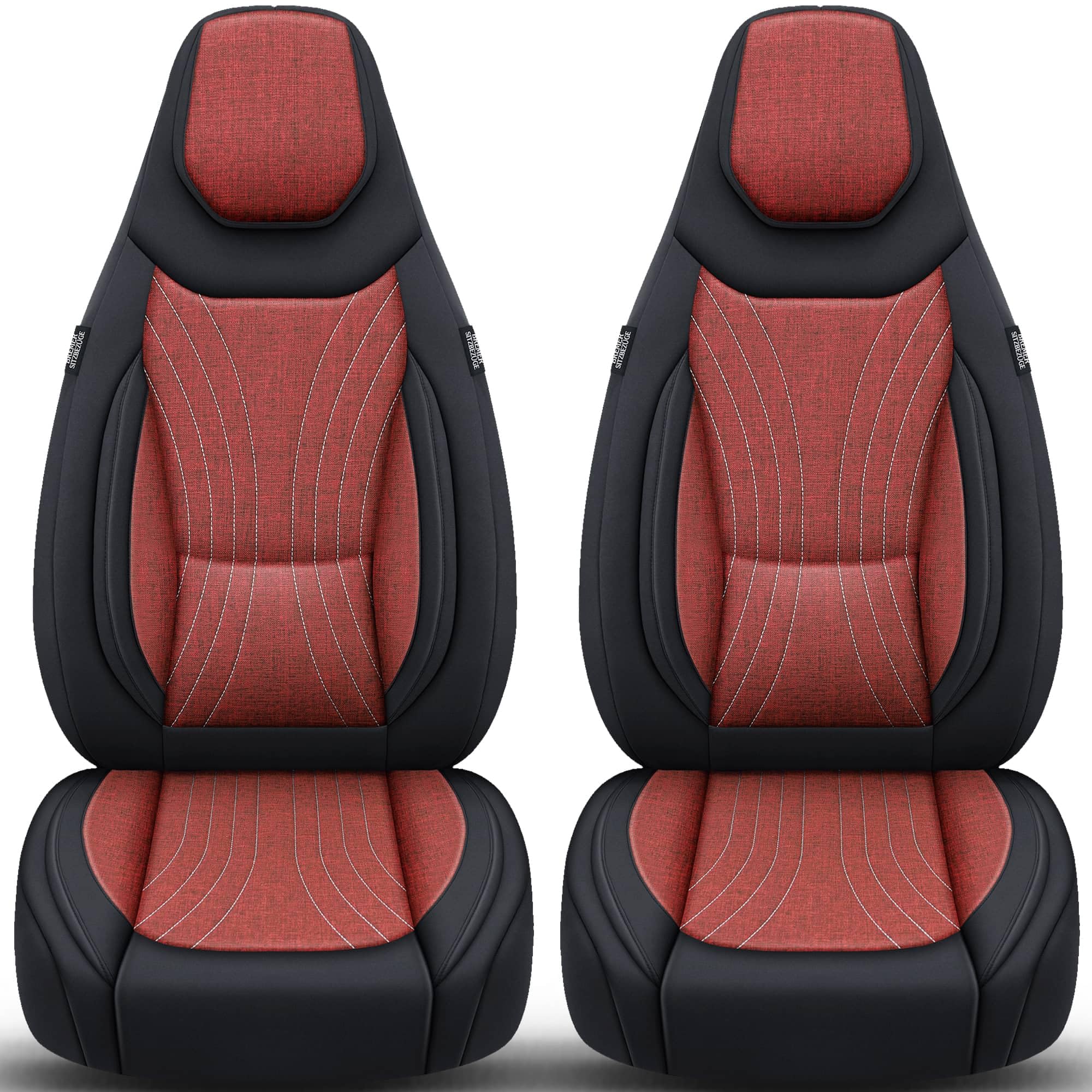 BREMER Sitzbezüge Autositzbezug für Fiat Ducato Jumper Boxer – Set, Schwarz/Weinrot