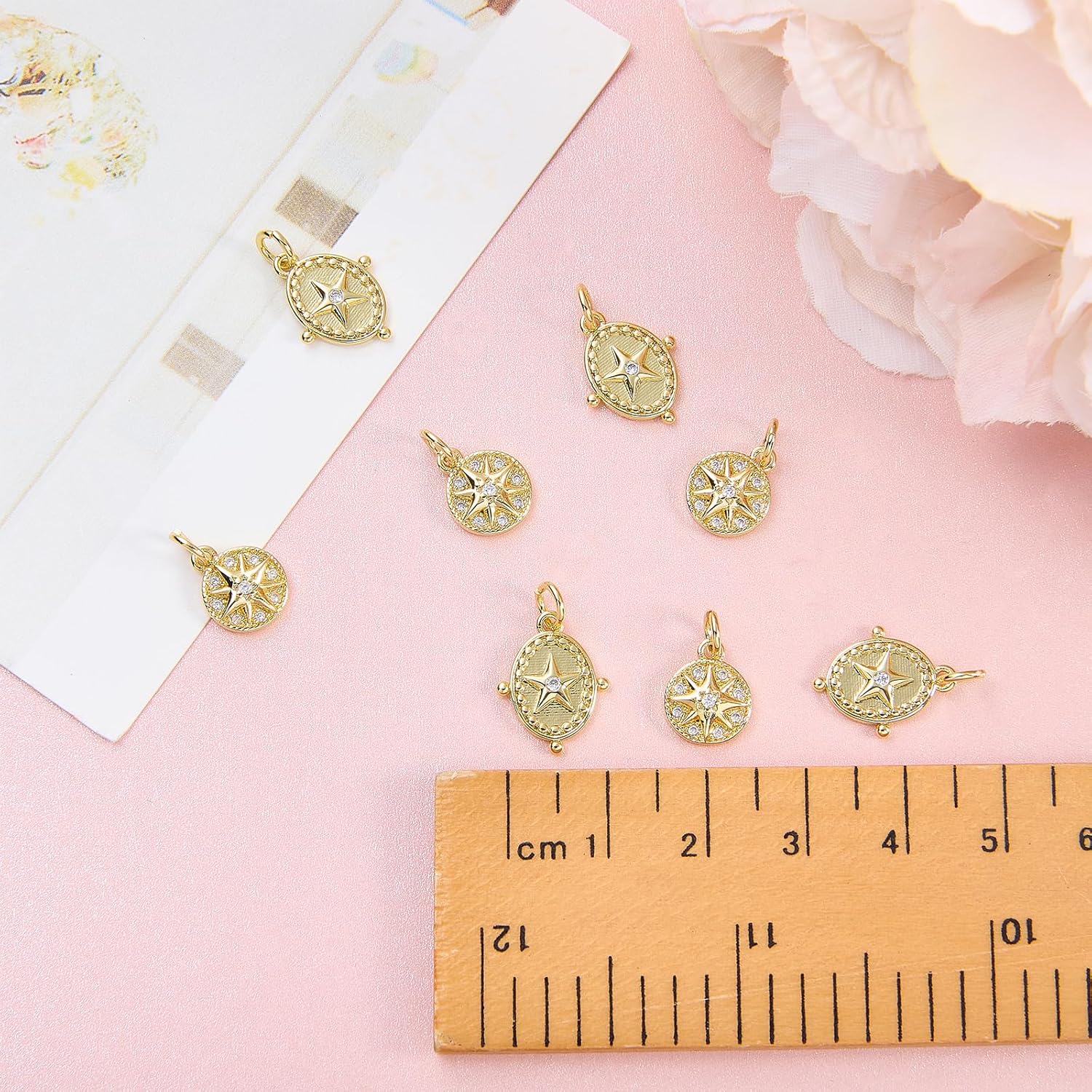 10Pcs Small North Star Charms for Jewelry Making Mini Cute Gold Plated Star Charms Brass Cubic Zirconia Pendants for DIY Necklace Bracelet Earrings DIY Supplies - Image 3