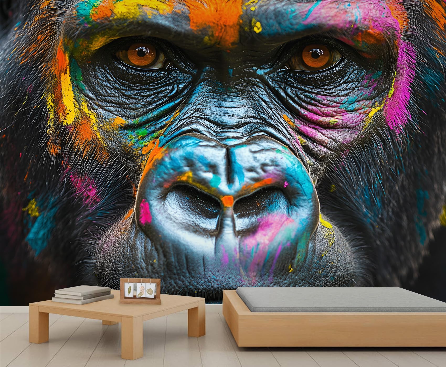 Décoration gorille singe 200x200cm papier peint graffiti chambre ado moderne