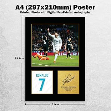 HWC Trading Cristiano Ronaldo Gifts Printed Signed Autograph Picture for Football Fans and Supporters (ID-005002) - A4 Print Only