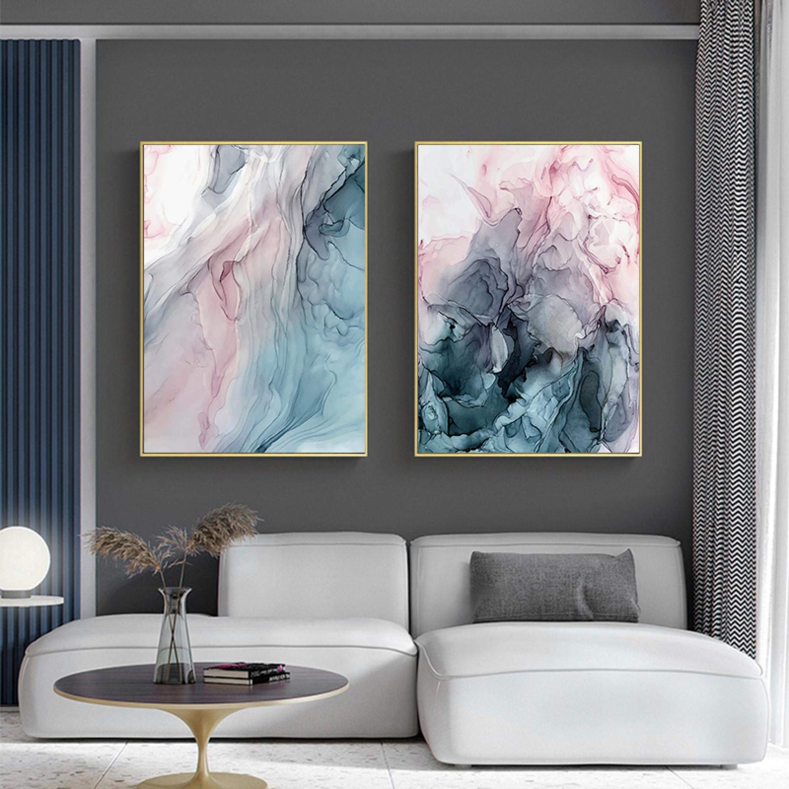 Peinture abstraite d'art mural pour transformer un mur vide en salon moderne 60x80cm - 8