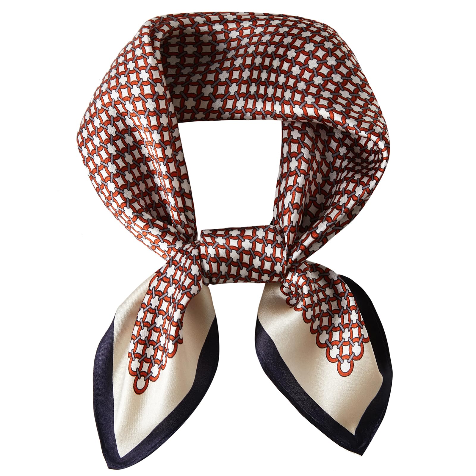 WUZININGLE100% Mulberry Silk Neck Scarf, 21"x21" Silk Hair Head Scarf for Women Men, Lightweight Square Silk Scarf Small