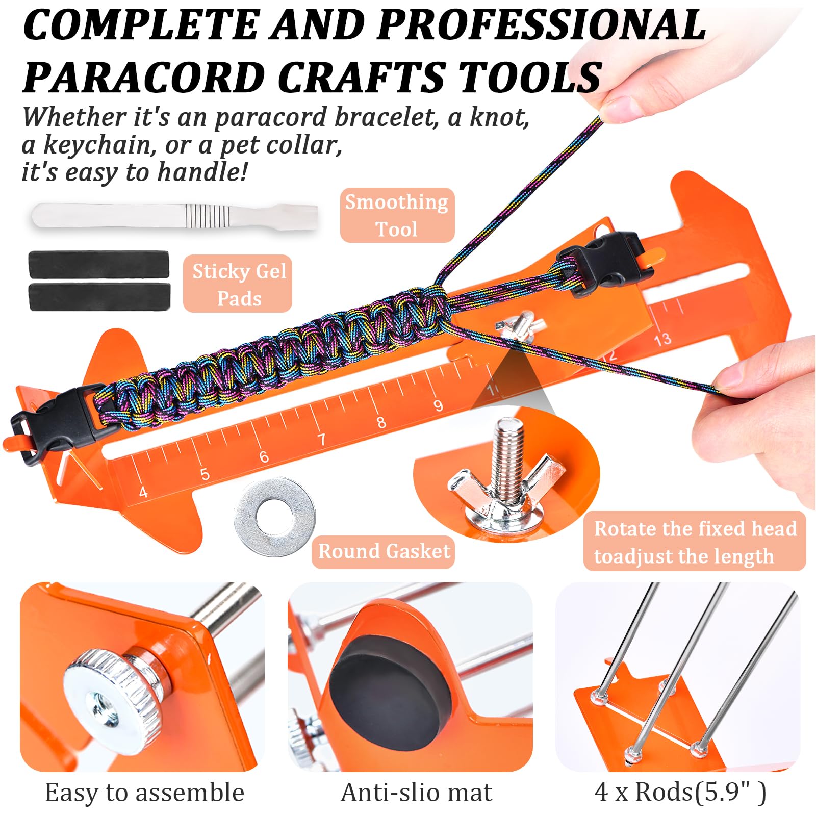 WEREWOLVES Kit de gabarit de bracelet en paracorde, 3 m