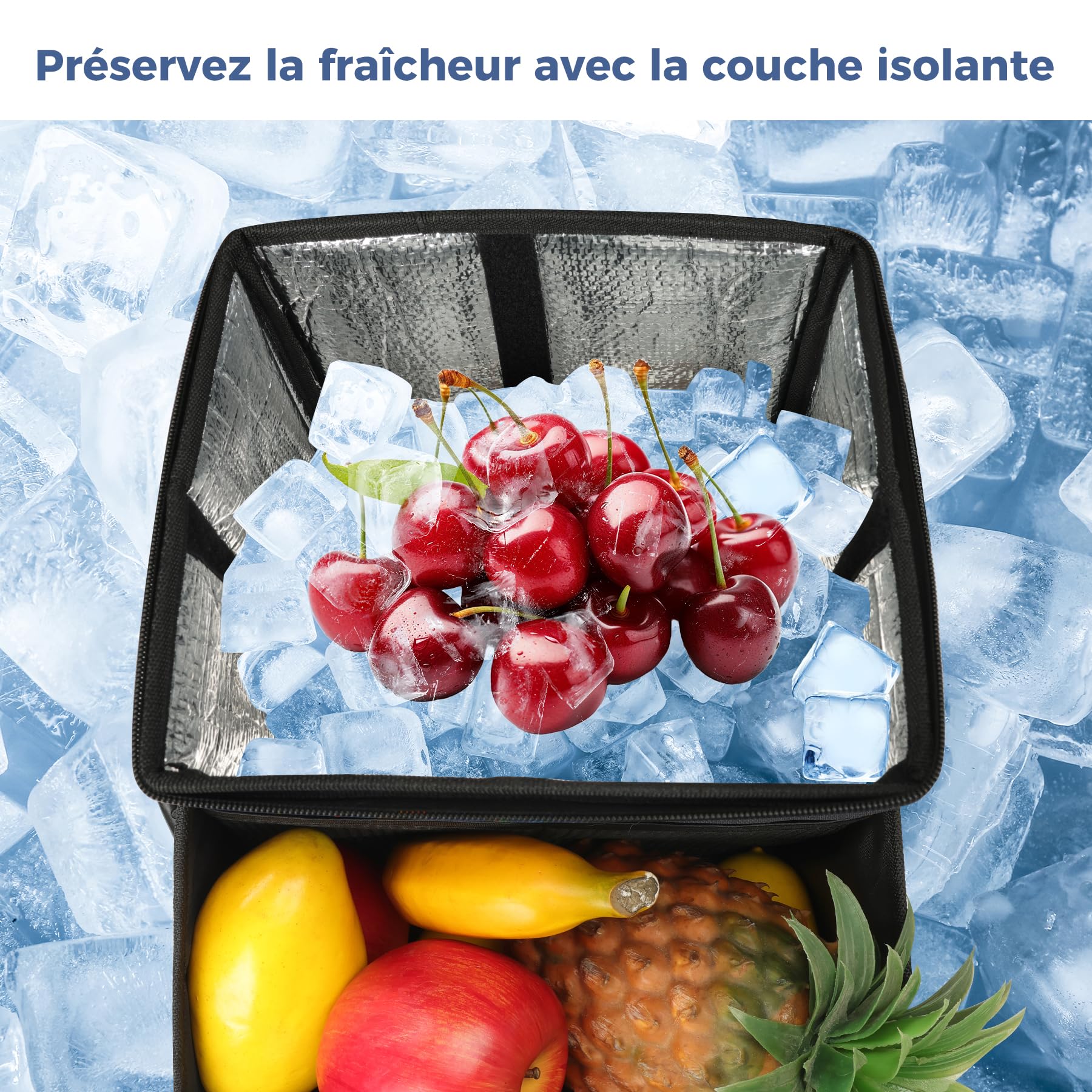 Organisateur Multifonctionnel pour Siège de Voiture, avec Porte-gobelets et Compartiment Isotherme pour Sièges Avant et Arrière – Rangement Voiture pour Jouets, Collations, Enfants et Adultes, Noir