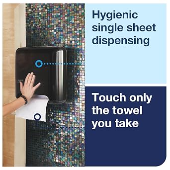 Tork Matic Automatic Hand Towel Roll Dispenser Black H1, One-at-a-time Dispensing, Elevation Range, 5511284