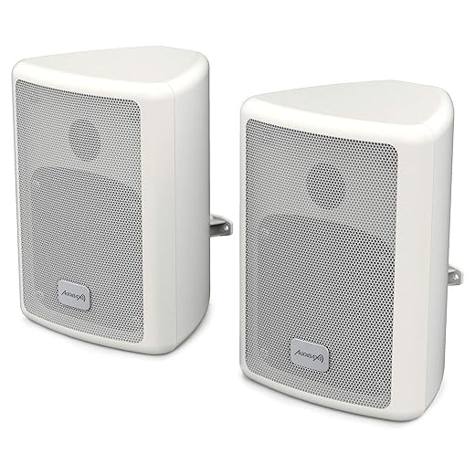 Audibax Pícolo PR-41W - Altavoces Pasivos de Estantería HiFi - Pareja de Altavoces Estereo de 2 Vías - Sonorización de 75W - Soporte de Pared Incluido - Altavoces con Woofer de 4" - Sonido Envolvente