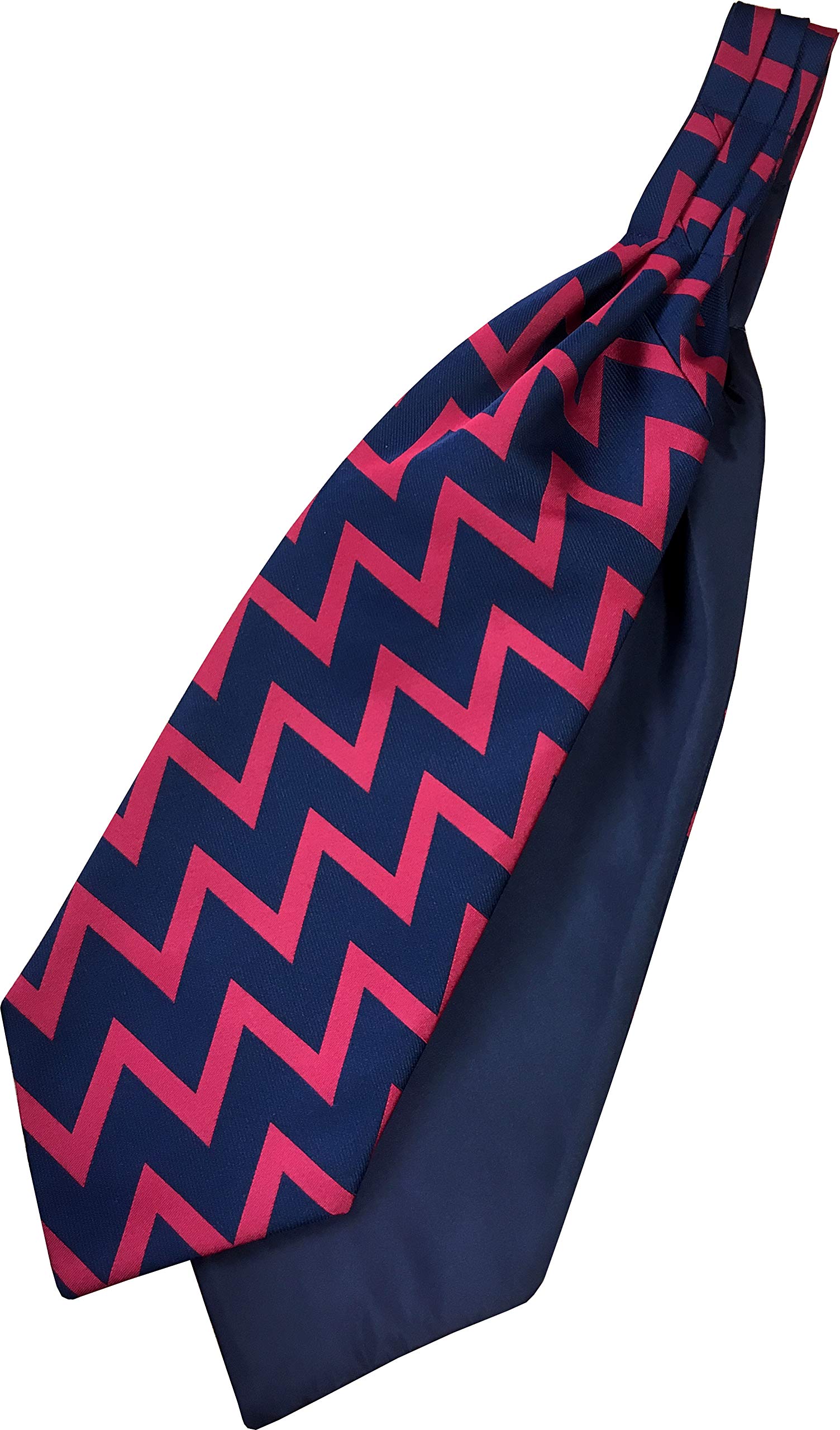 Great British Tie Club Men's Navy, Red Royal Artillery Regit Woven Striped Ascot Cravat