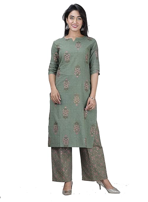 Cotton Kurta With Pazzo Set