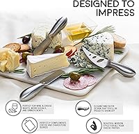Vista 4 de Lunar - Juego de cuchillos de queso de 6 piezas, colección de cuchillos de queso de acero inoxidable de alta calidad, accesorios para tabla