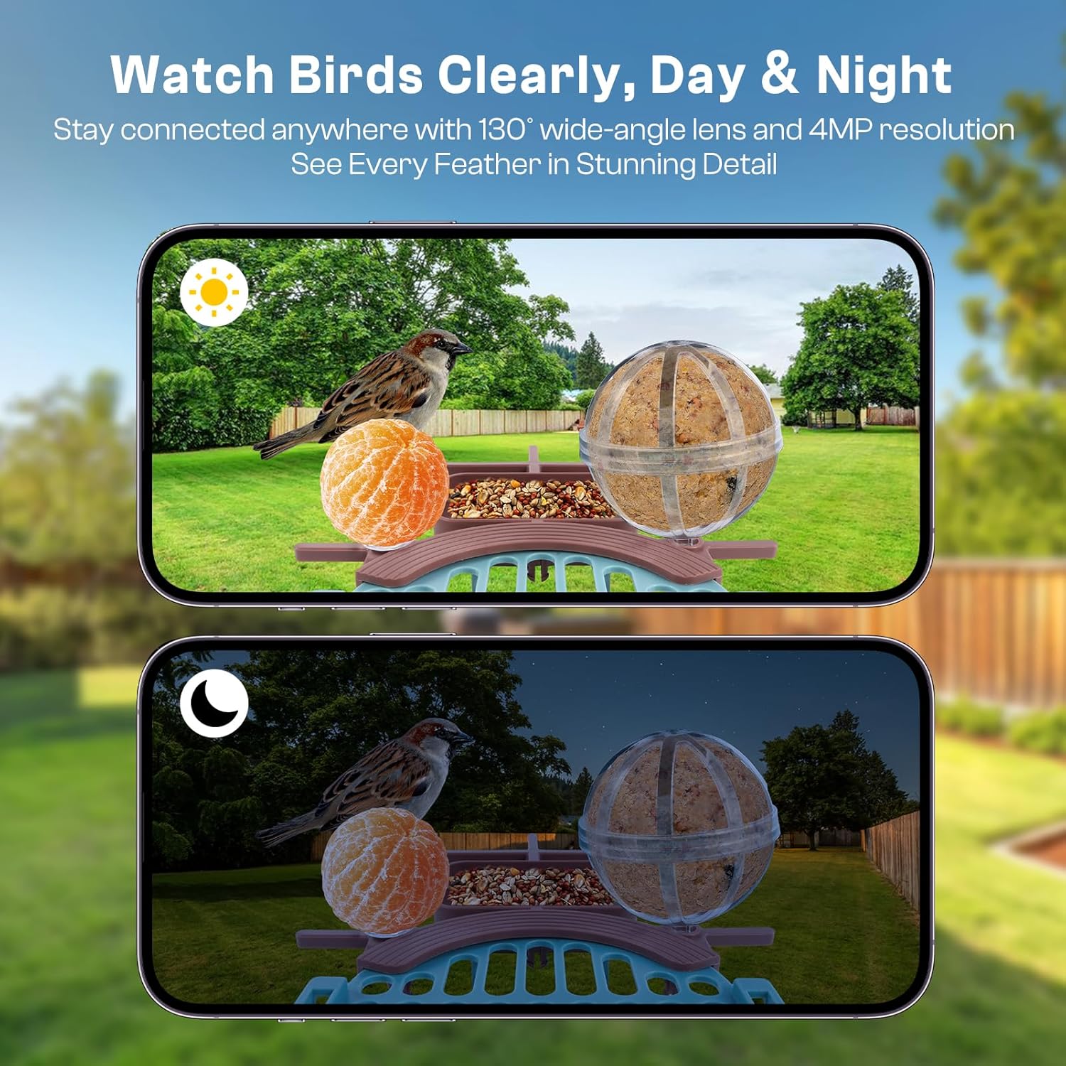 Smart Bird Feeder with Camera – AI Recognition, 130° Wide Angle, Solar & USB Powered, IP65 Waterproof, Motion Detection, Night Vision, Two-Way Audio, Cloud Storage–for Nature Lover (Bird Feeder) - Image 4