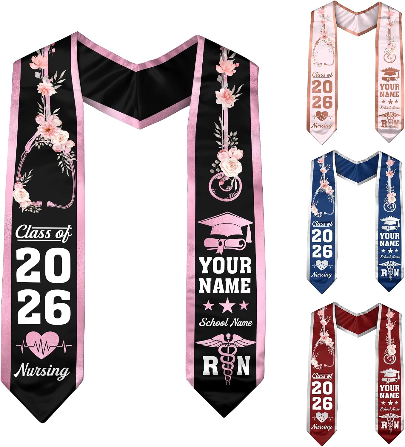 Nurse Sash, RN Sash, Graduate Nursing, BSN Nursing Stole Graduation 2026, Custom Graduation Stole 2026