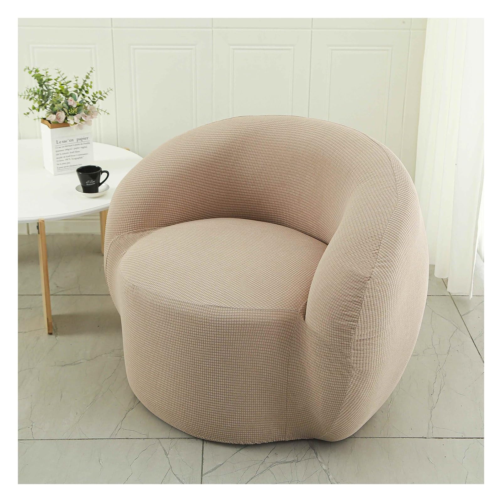 Miecoae Stretch Armchair Slipcovers Armchair Cover for Sofa Swivel Barrel Chair Cover, Swivel Accent Chair Slipcover Barrel Armchairs Sofa Cover Club Chair Couch Cover(S8,Single person)