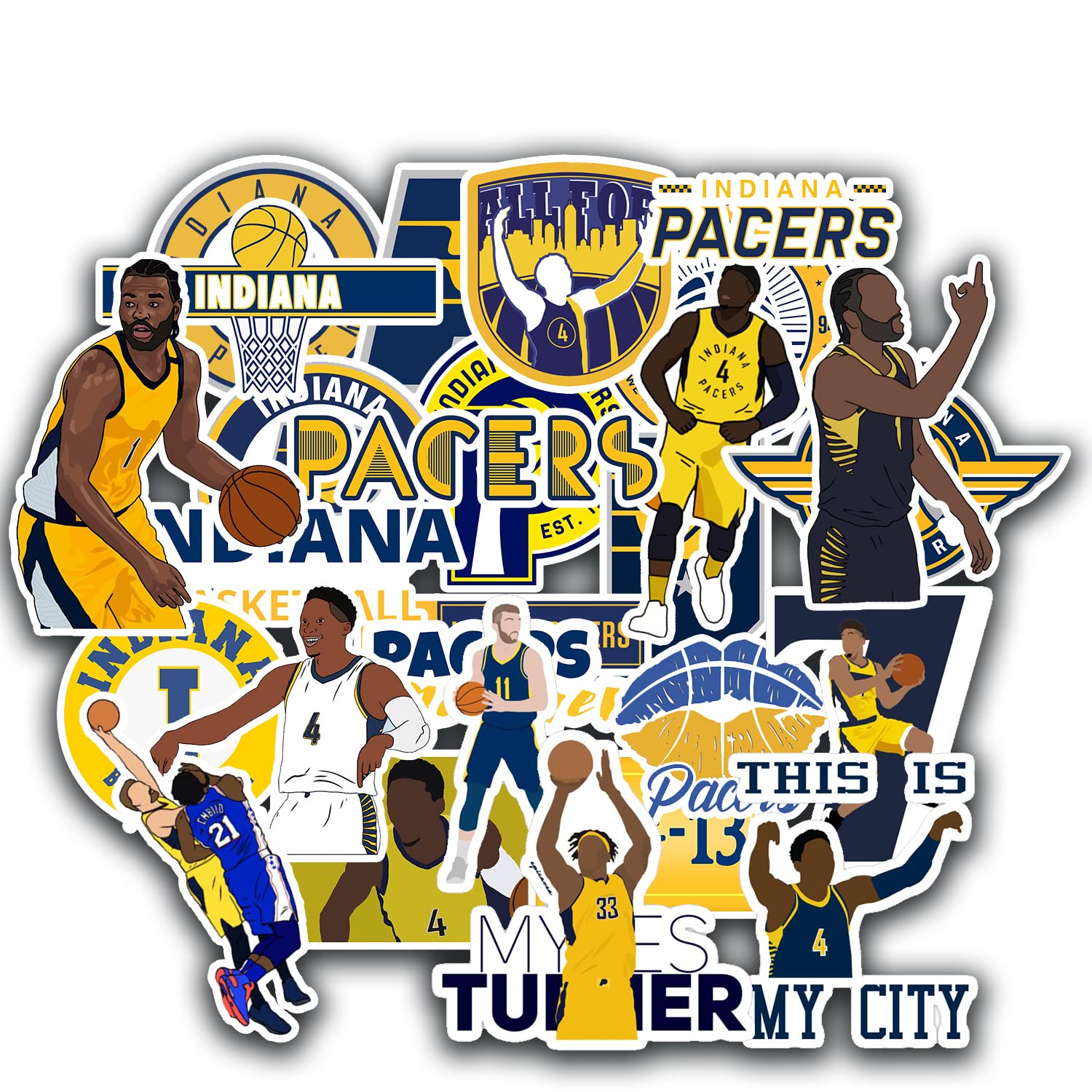 30 PCS American Basketball Stickers Water Bottle, Laptop, Bicycle, Computer, Motorcycle, Travel Case, Car Decal Decoration – Waterproof Vinyl Stickers
