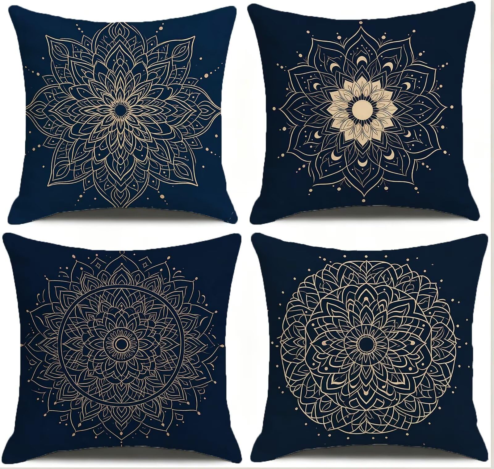 Blu Federe Cuscini Divano 70x70cm, Cuscini da Esterno Set de 4, Cod-345