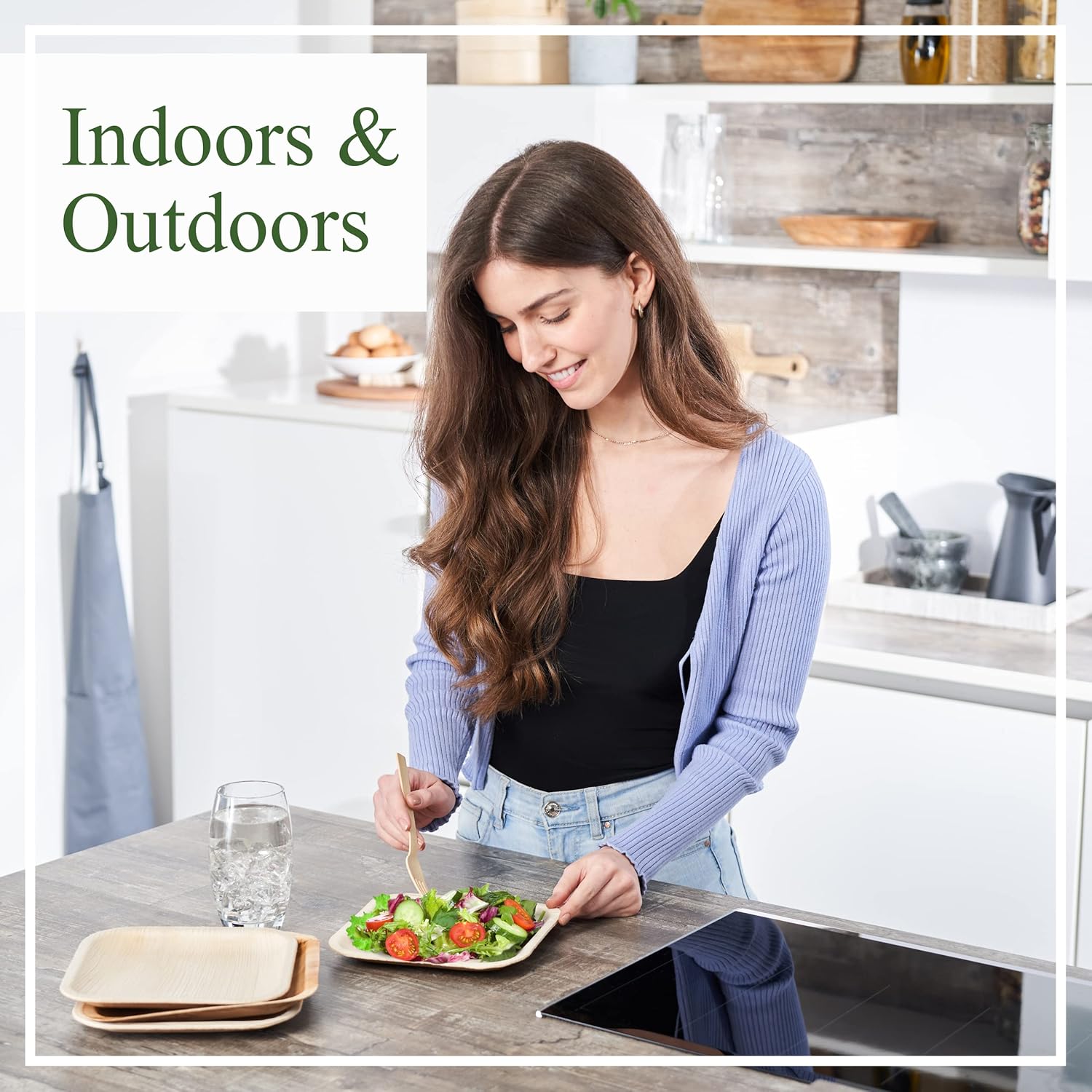 8" Square Palm Leaf Disposable Plates (50-Pack) | Premium Biodegradable, Eco-friendly Heavy Duty |100% Like Natural Bamboo Plates | Ideal for Parties, Weddings, Catering Events - Image 6