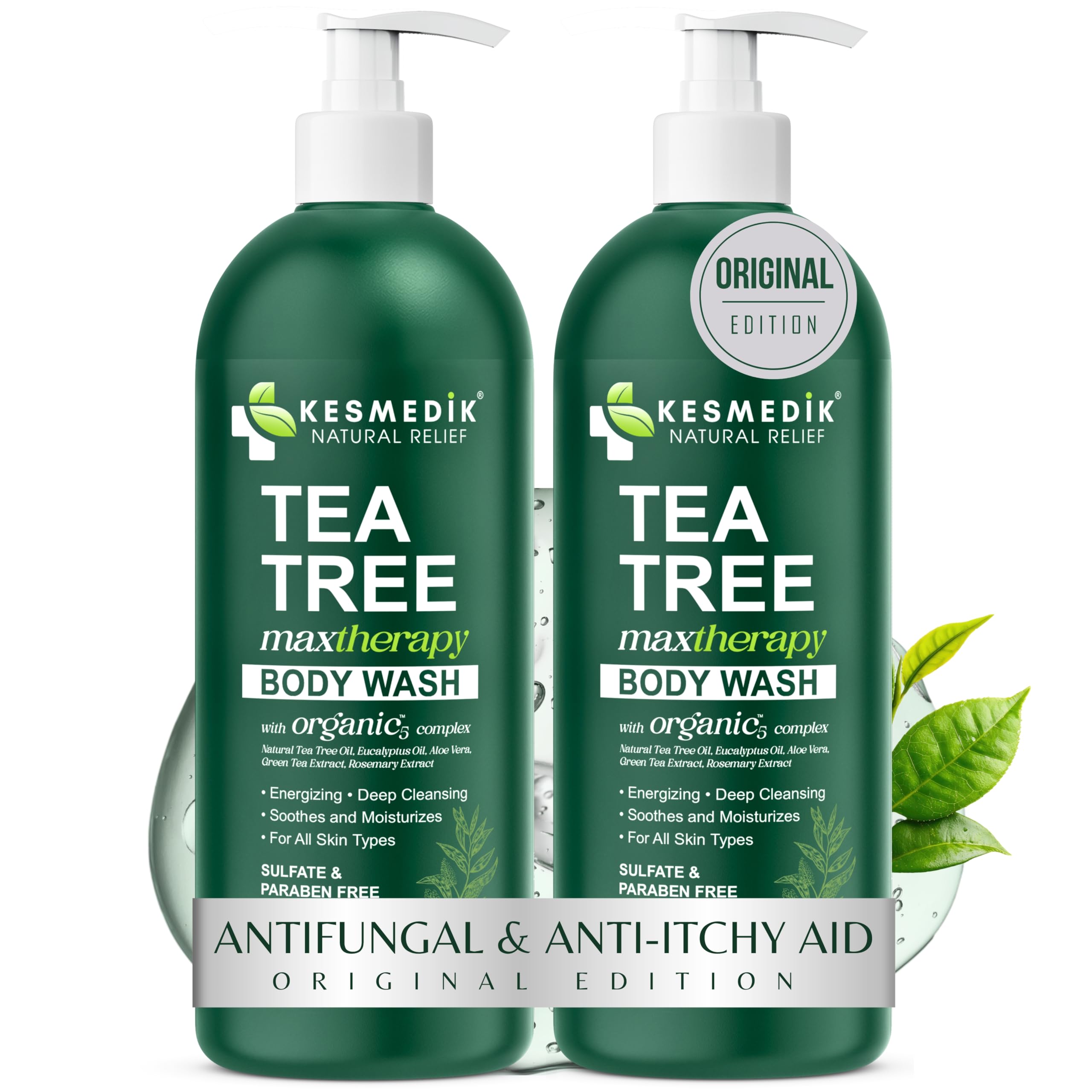 Tea Tree Body Wash MaxTherapy Itchy Skin Relief Soap Soothes Jock Itch Athletes Foot Acne Eczema Psoriasis Sensitive