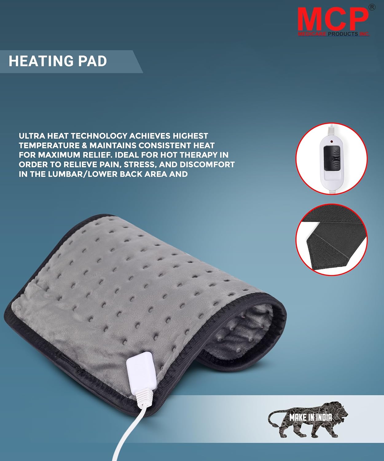 MCP Healthcare Velvet Heat Therapy Electric Heating Pad: Targeted Pain Relief for Aches & Pains - Auto Temp Control, Plush Cover, Fast Recovery - The Ultimate Solution MCP Healthcare Velvet Heat Therapy Electric Heating Pad: Targeted Pain Relief for Aches & Pains - Auto Temp Control, Plush Cover, Fast Recovery - The Ultimate Solution