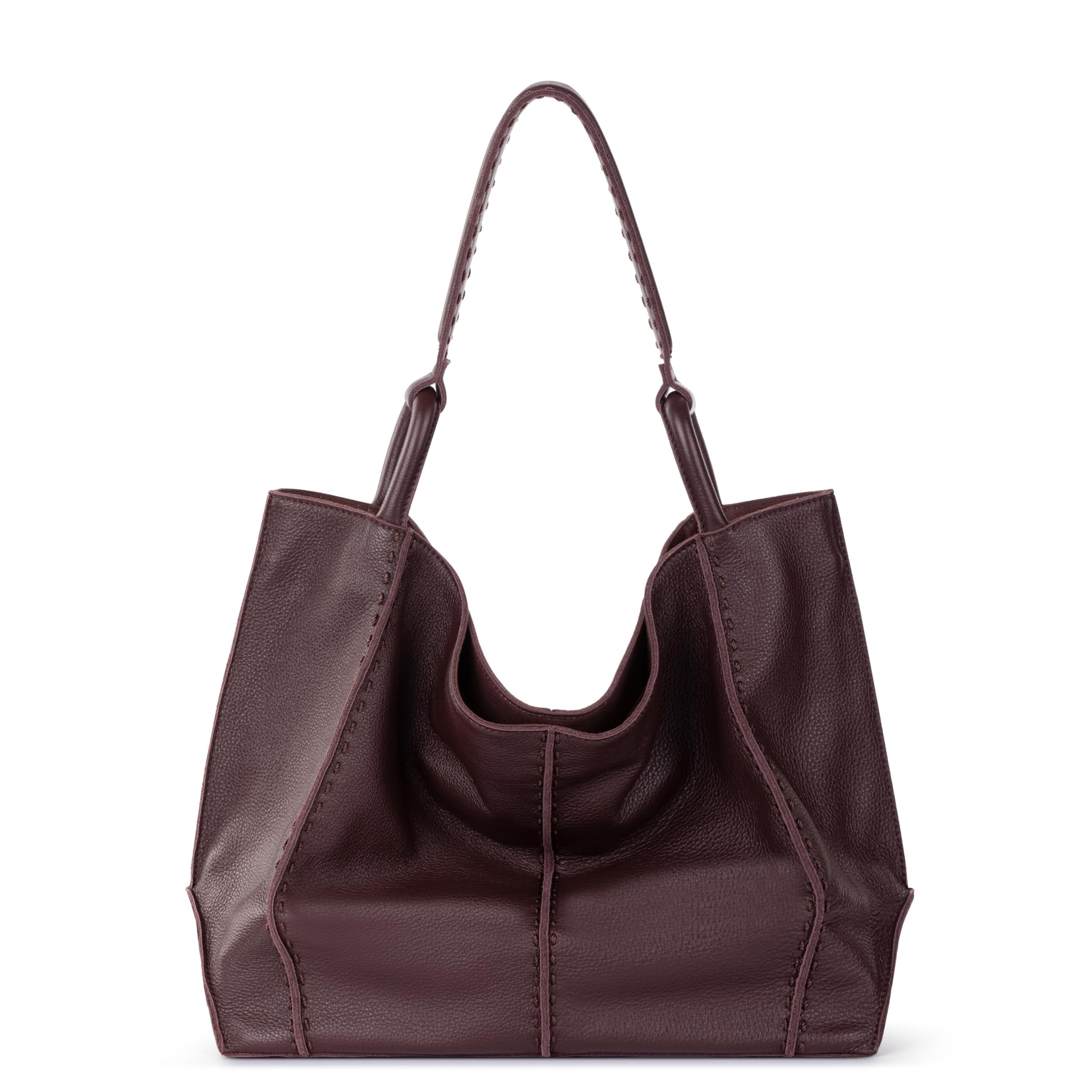 The Sak Los Feliz Large Tote Bag - Women's Purse For Everyday, Travel, Beach Bag - Roomy Handbag With Shoulder Bag Strap | Fits Laptop & Daily Essentials, Durable & Lightweight, Interior Organization, Work, Travel & Beach Ready, Everyday Carryall One Size Mahogany