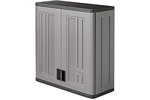 Suncast Wall Mounted Weatherproof Outdoor Storage Cabinet
