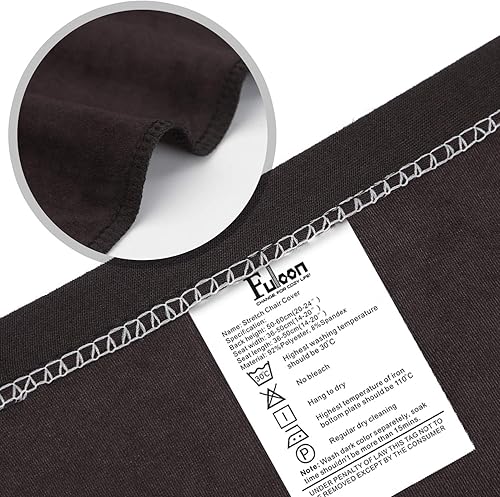 Miniatura 7 de Fuloon - Juego de 4 fundas protectoras para sillas de comedor, elásticas, removibles, lavables, cortas, para hoteles, comedores, ceremonias,