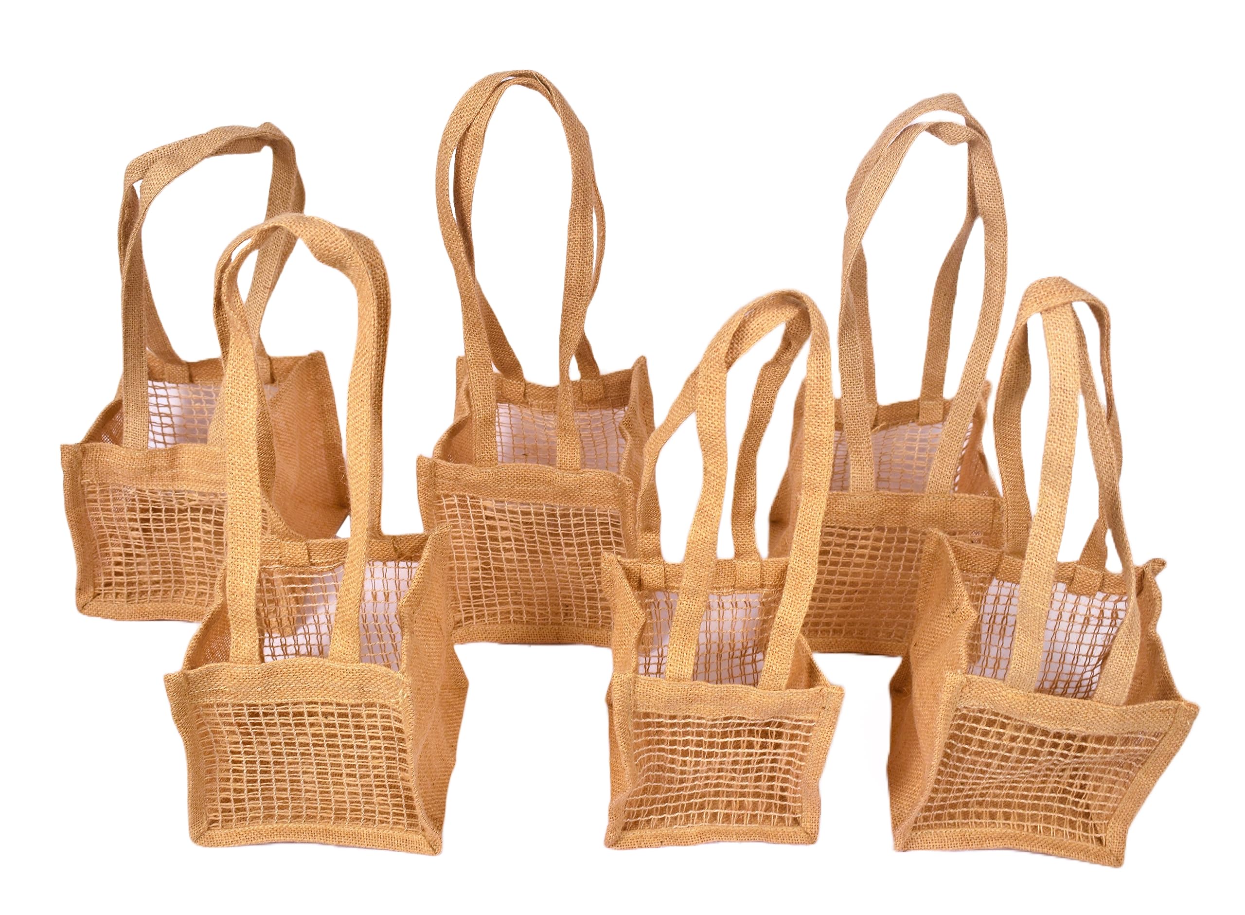 Daffodil Jute Plant Carry Bag - Natural, Unlaminated & Perfect for Plant Carry, gift, Decor Garden Pots Indoor & Outdoor Gardening (5.5 x 5.5 inches) Pack of 6 (B0CDL47LBK) Amazon Price History, Amazon Price Tracker