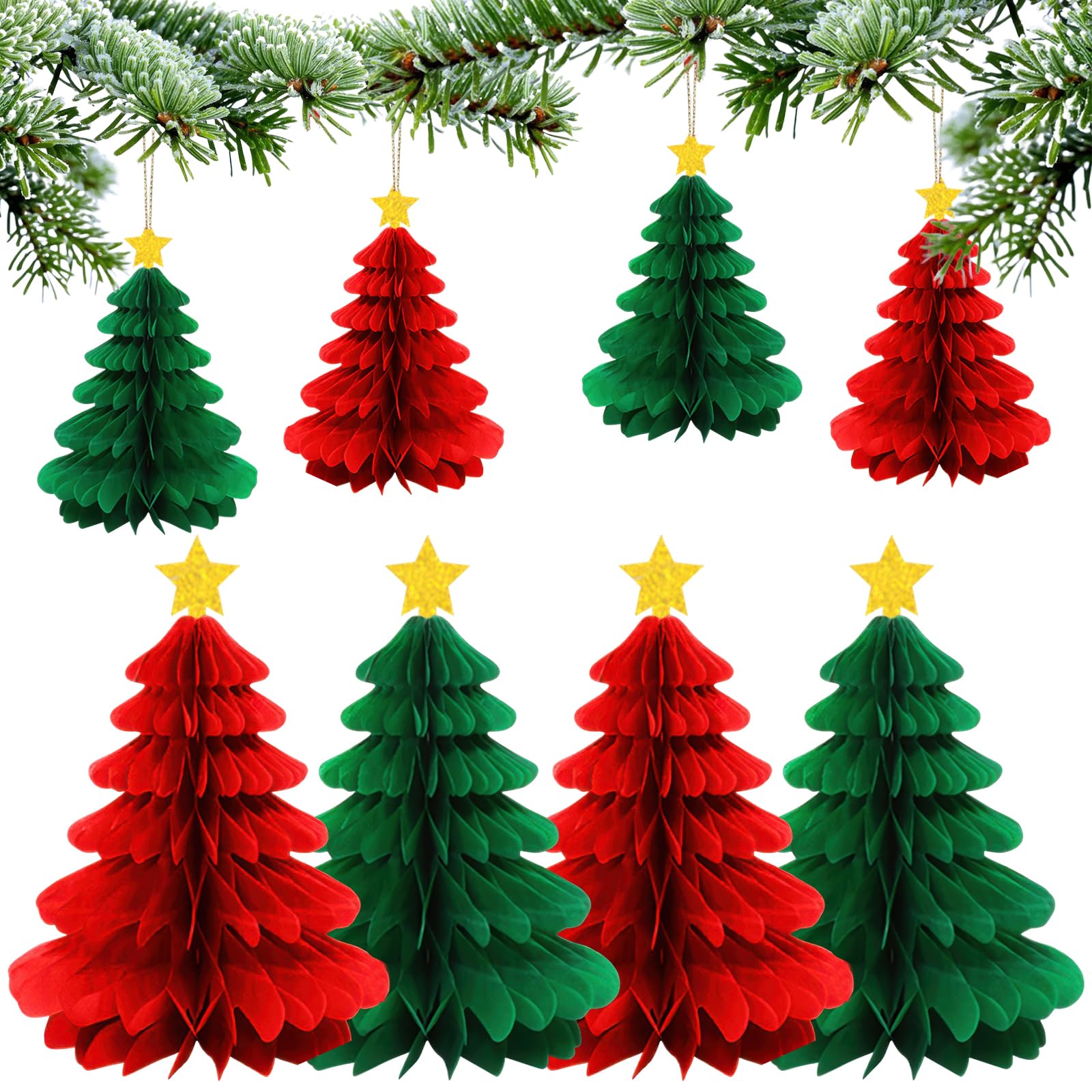 Pendentif sapin de Noël nid d'abeille et suspension écologique pour plafond de salon