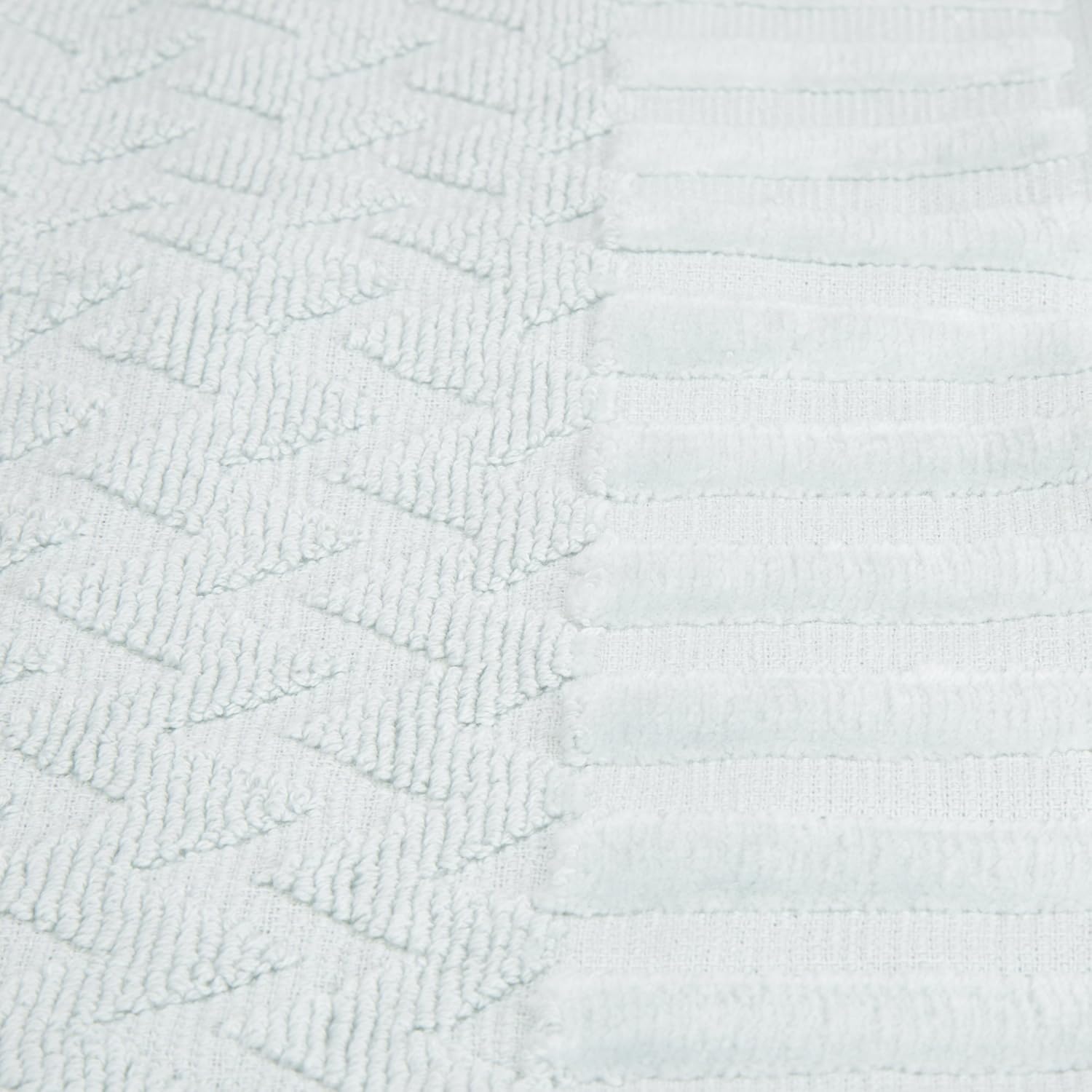 Lavish Home 6-Piece Cotton Deluxe Plush Bath Towel Set – Chevron Pattern Plush Sculpted Spa Luxury Decorative Body, Hand and Face Towels (Seafoam) 27"x54"x0.25"