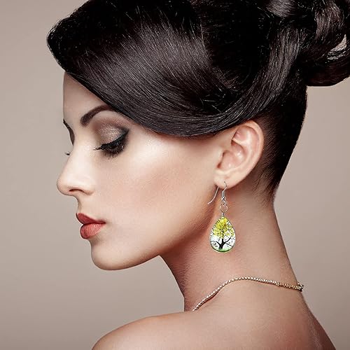 Miniatura 5 de 12 dijes de árbol de flores secas de resina, colgante de flores secas prensadas, cuentas de vidrio de encaje, adorno flotante de color mixto para