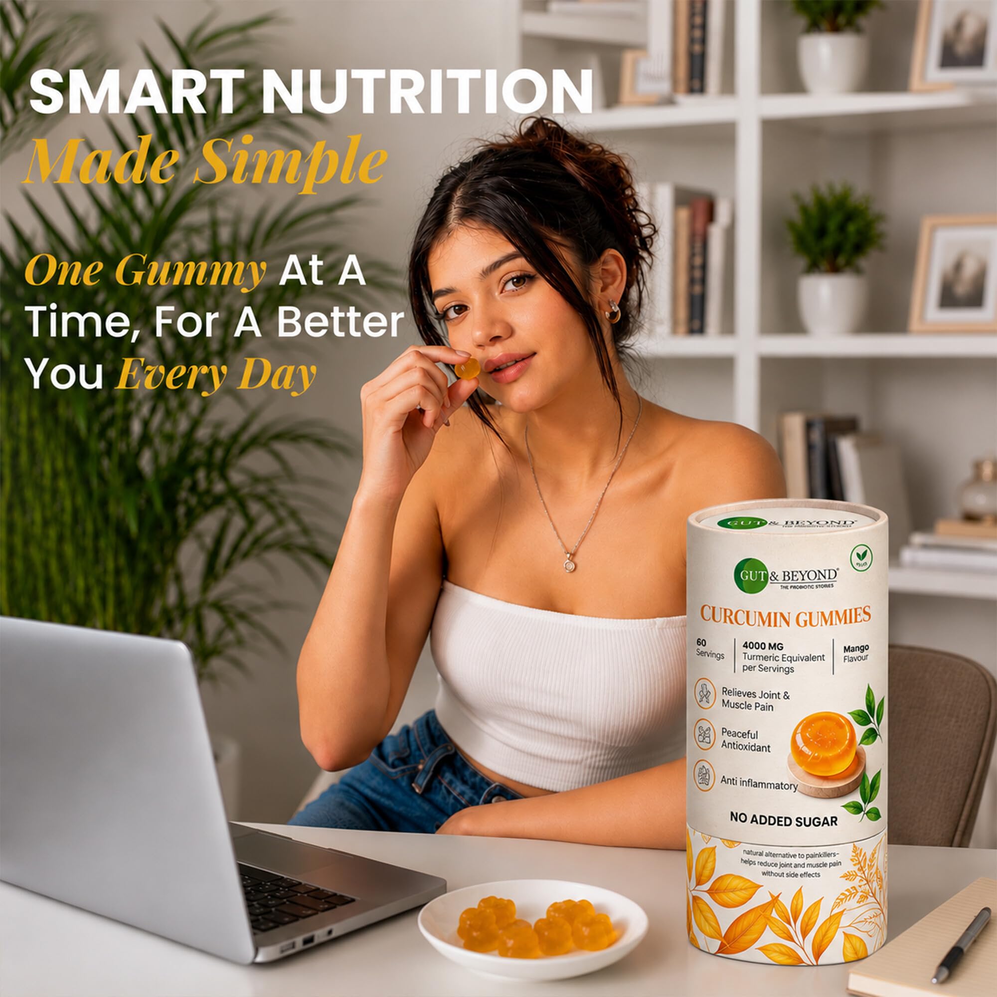 Gut and Beyond Turmeric Curcumin (1 Month - 60 Gummies) | 95% Curcuminoids for Maximum Bioavailability | Anti-Inflammatory Support | Joint, Liver, Skin and Brain Health | Mango Flavour — Amazon image 7