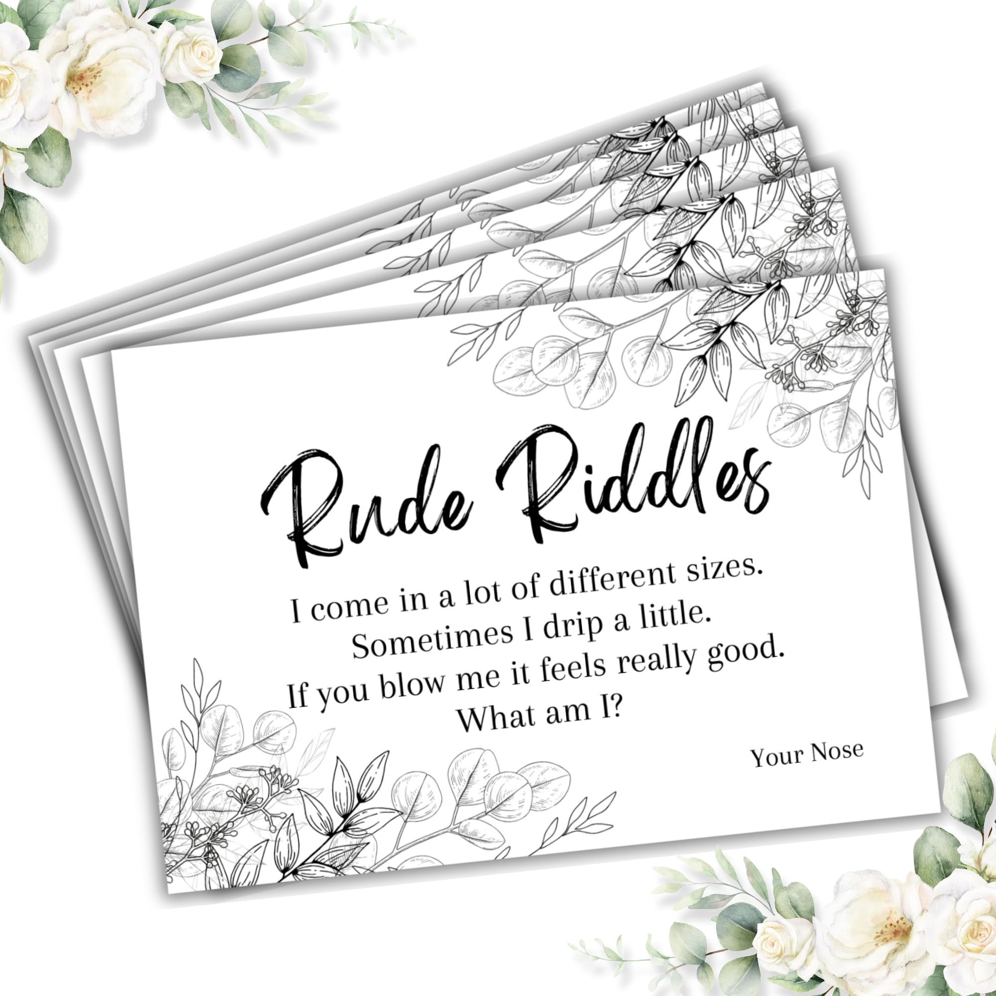 Rude Riddles Hen Party Game, Wedding Table Game, for Bridal Shower, Bachelorette Party, Birthday Party, Funny Riddle Game
