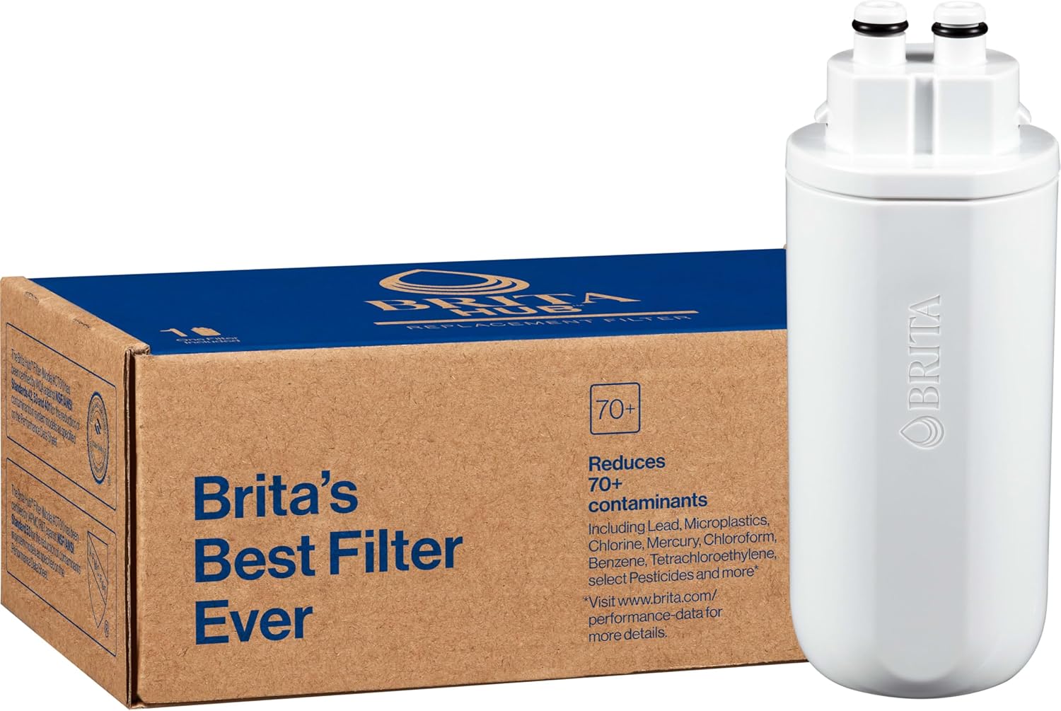 Brita Hub Replacement Water Filter, BPA-Free, Replaces 900 Plastic Water Bottles, Lasts Six Months or 120 Gallons, Includes 1 Filter, Kitchen Essential, White - Image 10