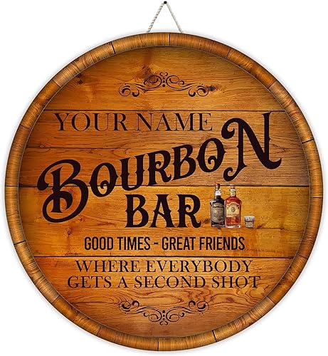 Artsy Woodsy Placa de pared de madera de bar de bourbon personalizado, letrero rústico de bar, sala de salón vintage, sala de degustación, salón,