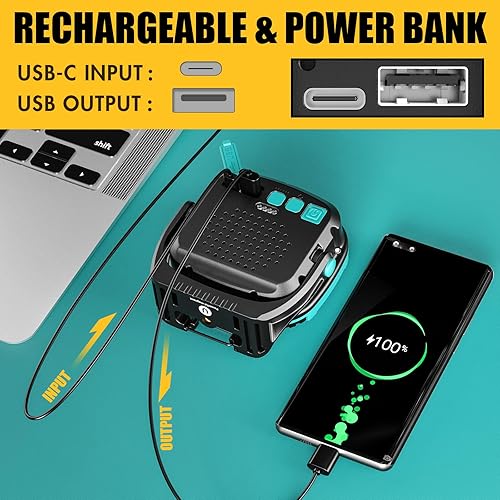 Miniatura 6 de WARSUN Luz de trabajo recargable LED, luz de inundación portátil COB de 3300 lúmenes, luz de trabajo magnética giratoria de 180, luz mecánica con