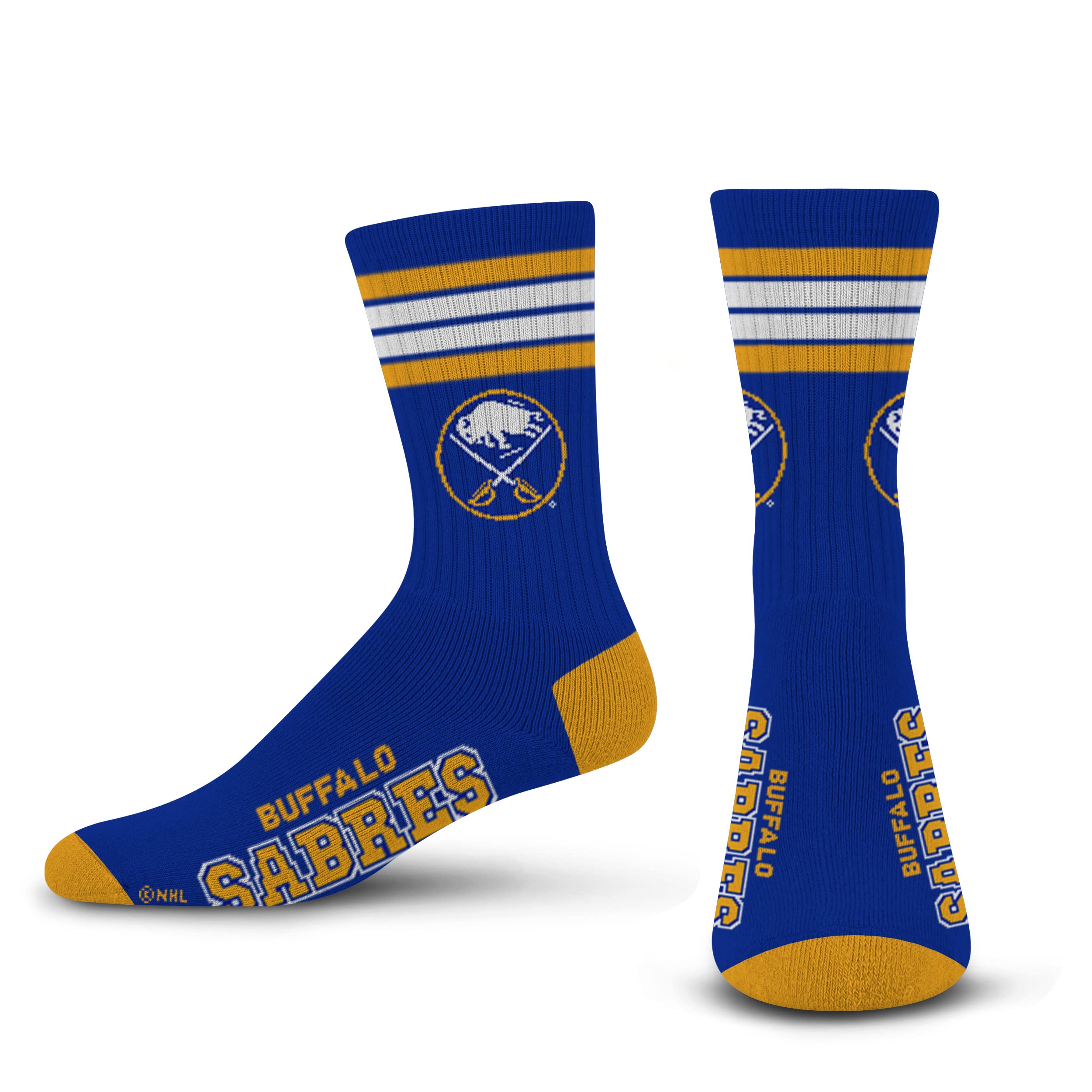 FBF NCAA Notre Dame Fighting Irish 4 Stripe Deuce Crew Socks