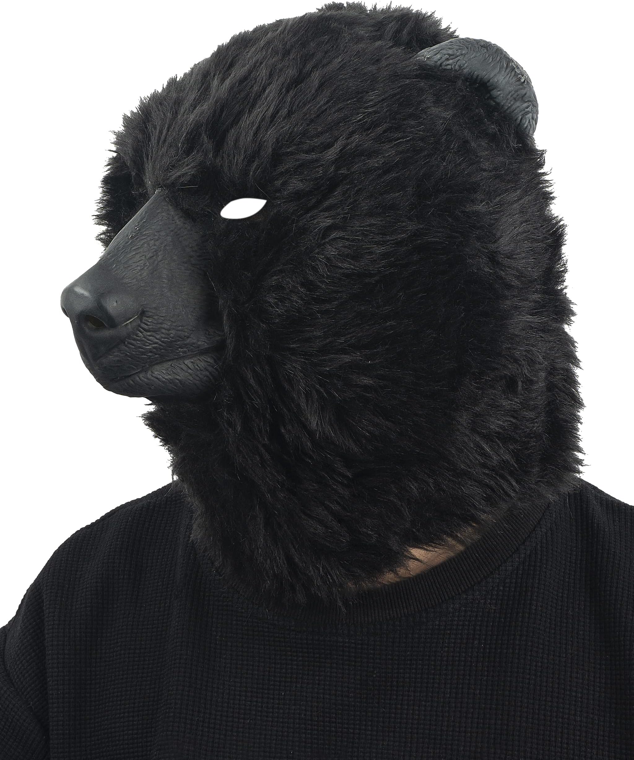 Black Bear Head Mask Full Face Plush Bear Costume Deluxe Halloween Party Animal Head Masks