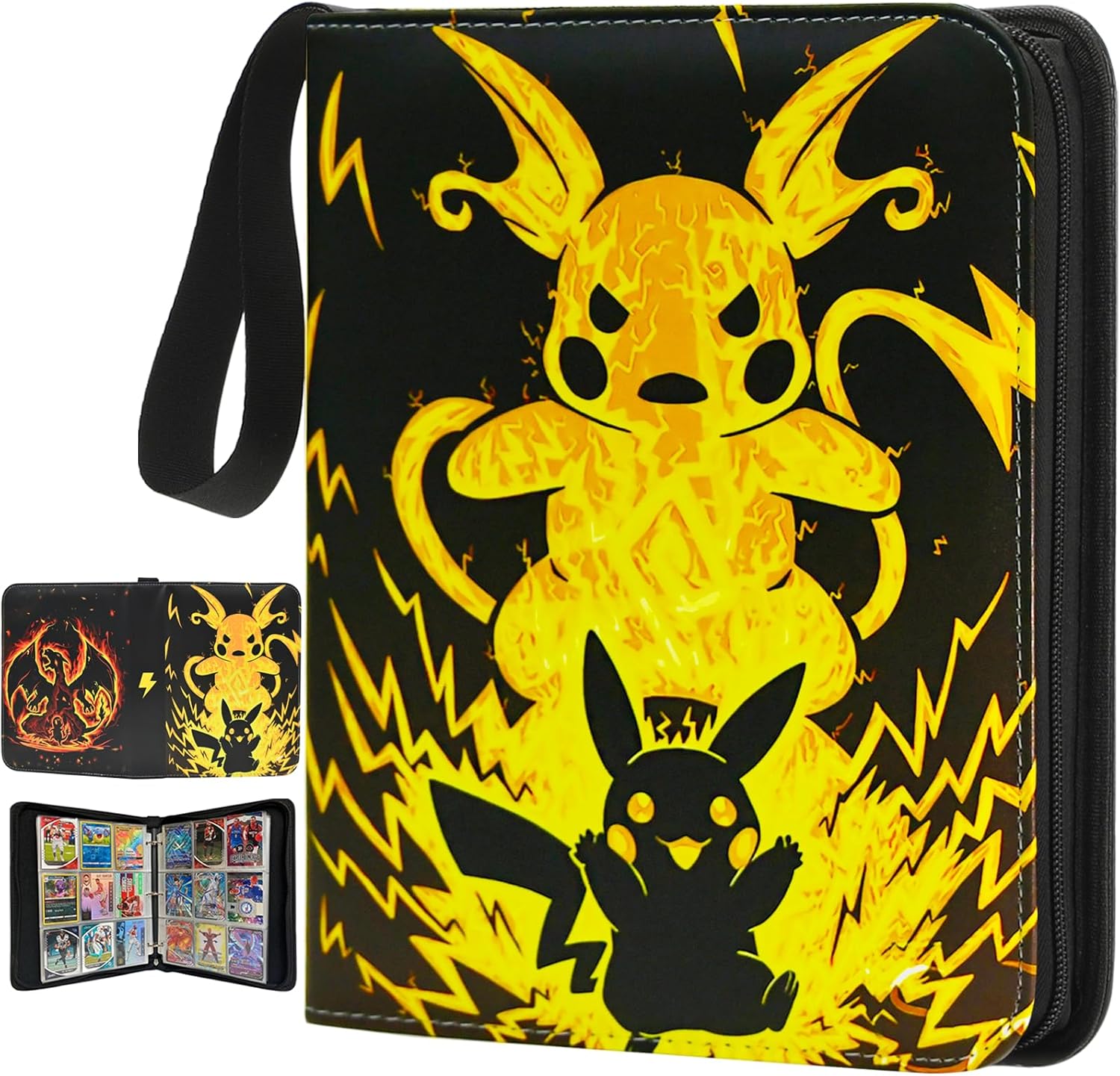 Card Binder Cards Holder 9-Pocket, Trading Binders for Card Games Collection Case Book Fits 900 Cards With 50 Removable Sleeves Display Storage Carrying Case