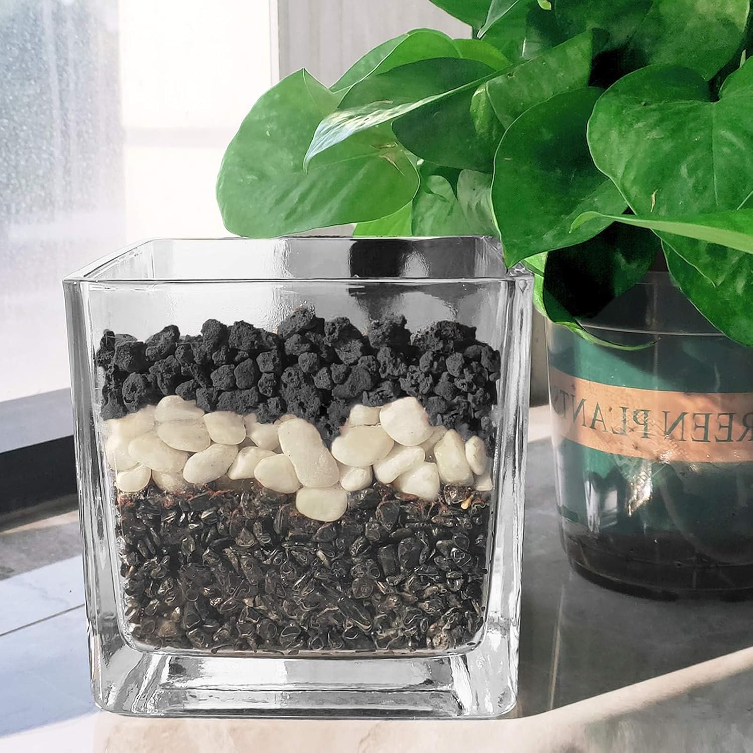 Lava Rocks for Plants -100% Pure Volcanic Rock No Dyes or Chemicals-Best Lava Stones Top Dressing for Cacti Succulents Plants,Bonsai (Black, 20LBS)