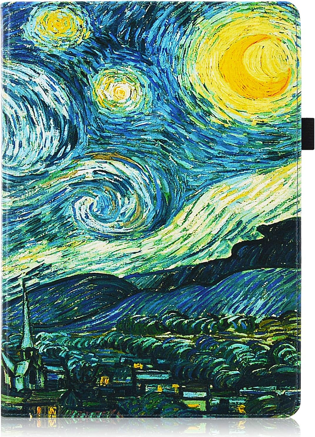 DMLuna Case for Dragon Touch 10 inch K10 / Notepad K10 / Max10 / ZONKO K105 10.1 Tablet, Premium PU Leather Cover for Lectrus 10.1, Victbing, Hoozo, Winsing 10 with Hand Strap Card Slot, Starry Night