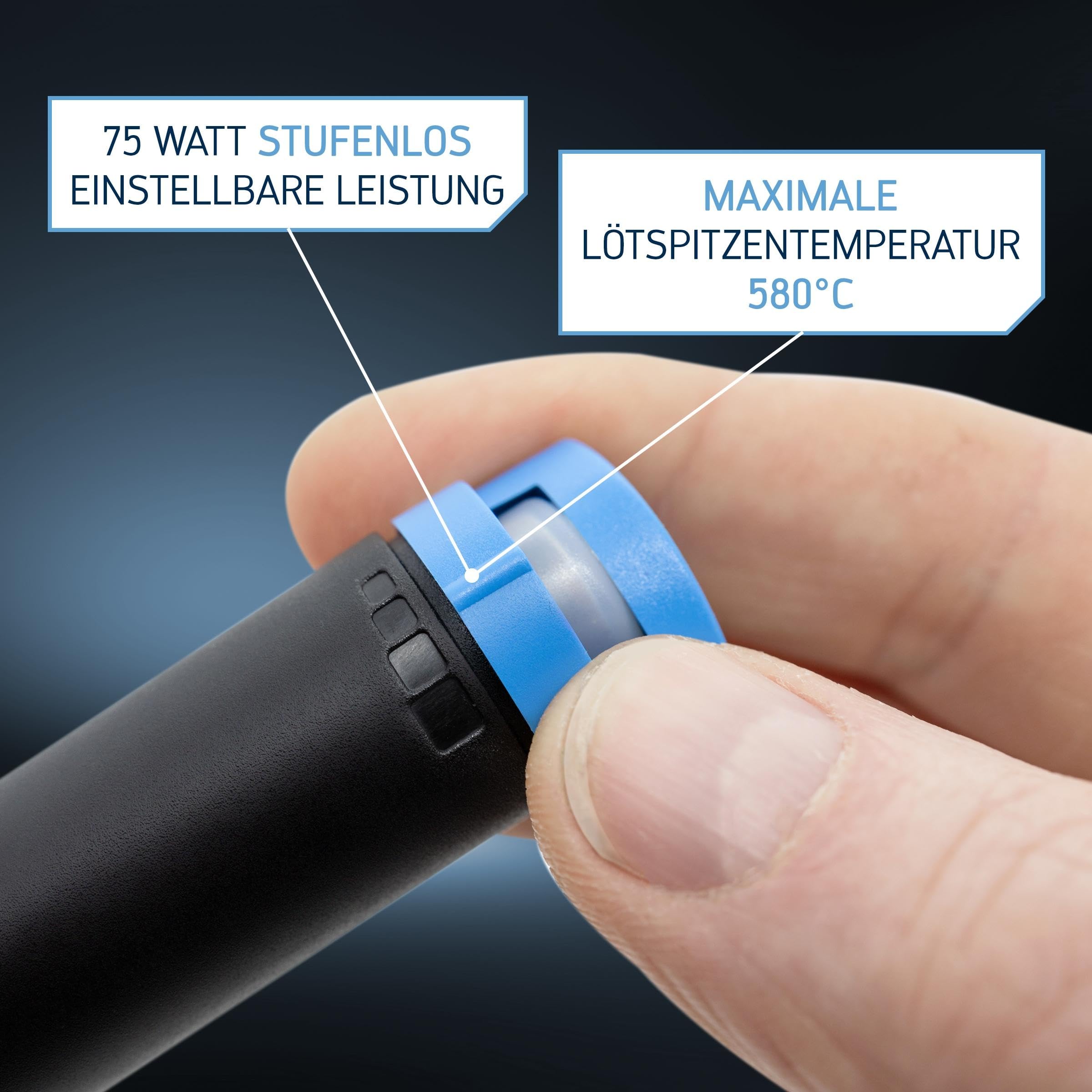 ERSA Independent 0G070KN - Saldatore a gas, 75 W, temperatura di picco fino a 580 °C, con punta di saldatura a scalpello da 2,4 mm, potenza mobile per saldatore - ovunque tu voglia, senza corrente
