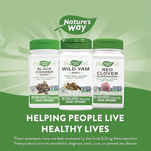 Miniatura 6 de Natures Way Raíz de ñame salvaje alivia las molestias gastrointestinales ocasionales la salud de la mujer 100 cápsulas