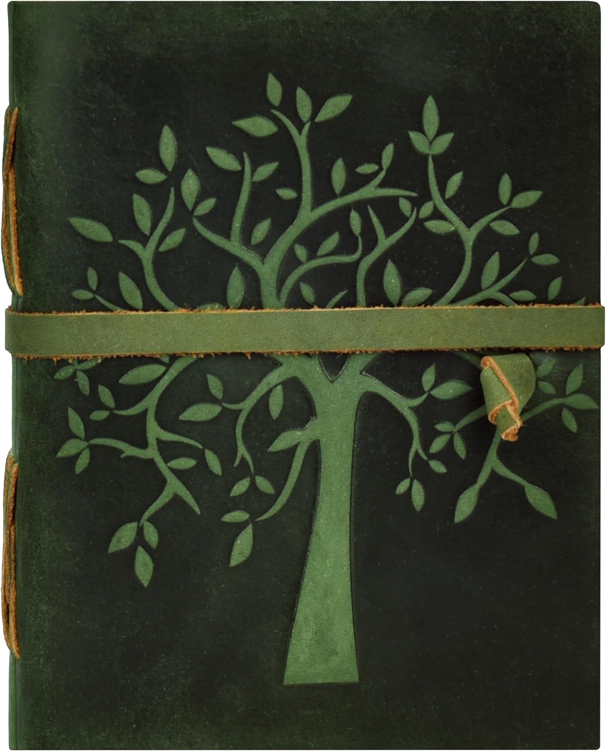 LEATHER VILLAGE Nature Journal Tree of Life, Forest Green 6x4. image 2