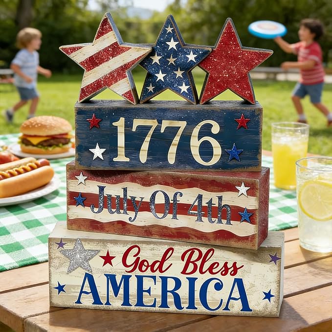 Decoración patriótica para mesa 4th of July miniatura 9