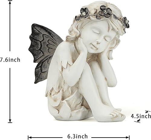 Miniatura 9 de Leekung Estatua de ángel con luz solar para decoración de jardín, estatuas de jardín para patio, porche, césped, decoración al aire libre,