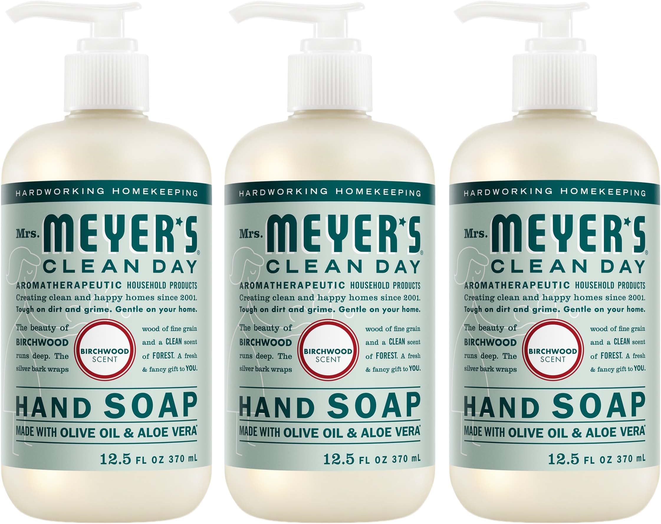 CLEAN DAY Hand Soap, Birchwood Scent, 12.5 Fl Oz Bottle - 3 Pack