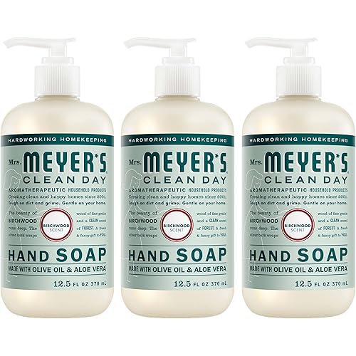MRS. MEYER'S CLEAN DAY Hand Soap, Birchwood Scent, 12.5 Fl Oz Bottle - 3 Pack