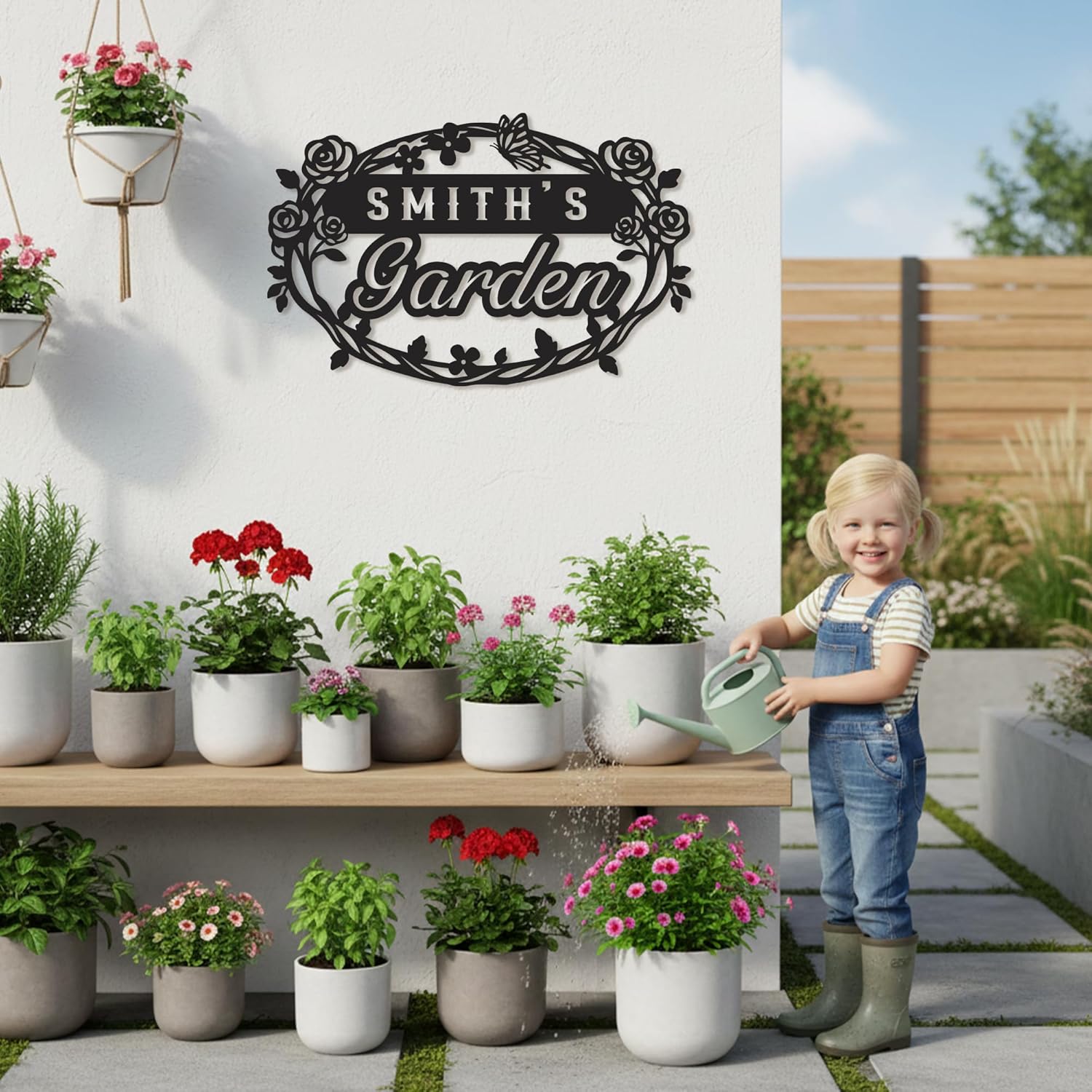 Custom Metal Garden Name Sign – Personalized Outdoor Wall Art, Family Last Name Yard Sign, Vegetable Garden Decor & Housewarming Gift