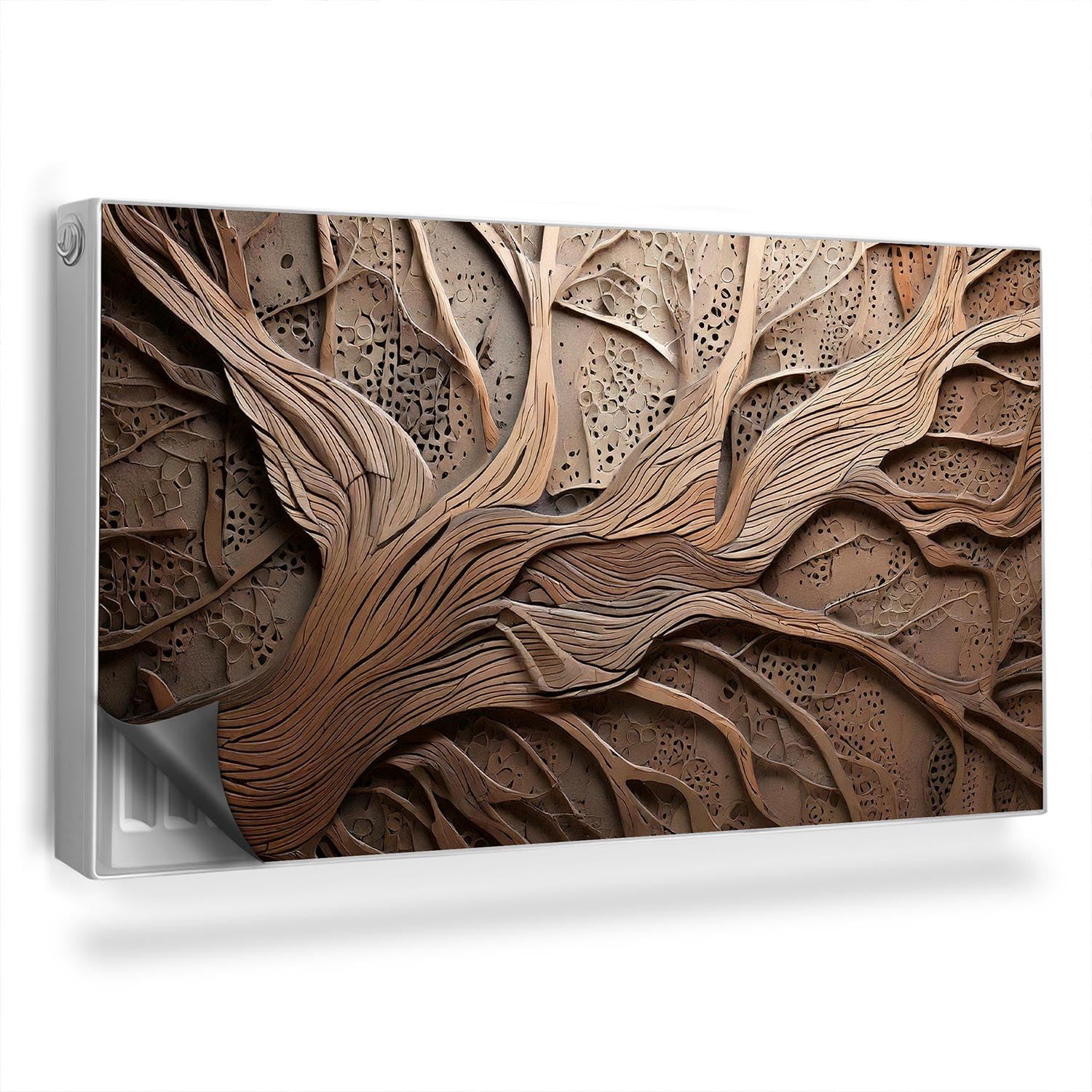 Cache radiateur 110x60 cm effet bois couverture magnétique salon