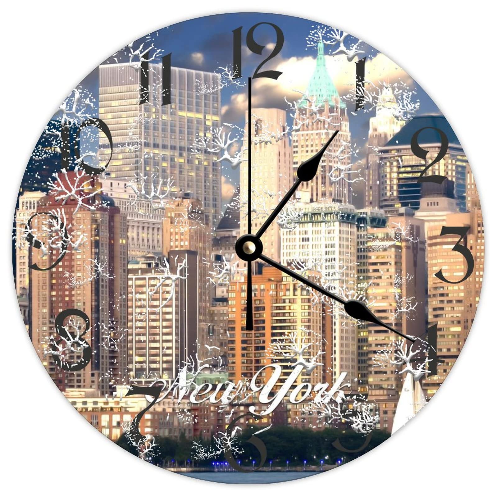 Horloge New York vintage en bois le cadeau idéal pour crémaillère et salon