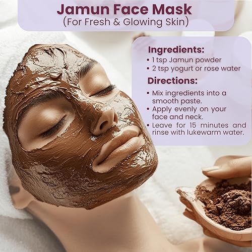 Miniatura 4 de Exotic Veda Polvo de semillas de jamun puro, jambolana de Eugenia en bolsa (3.52 onzas), 100% puro, vegano, sin gluten, sin OMG, adecuado para